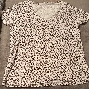Leopard Print V-Neck Women's Top